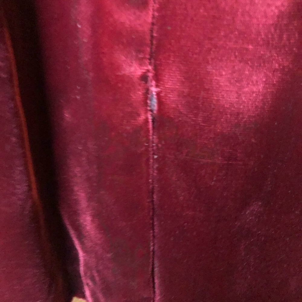 Vintage Liz Claiborne Dresses Burgundy Red Velvet Sweetheart Neckline Dress 10 - Picture 12 of 16